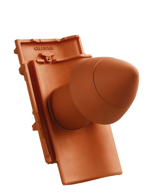 MEL SIGNUM keramisches Dunstrohr DN 100 mm mit abschraubbarer Haube inkl. Unterdachanschlussadapter mit flexiblem Schlauch