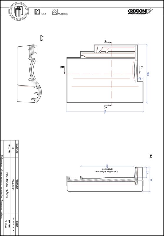 Produkt CAD-Datei SINFONIE Pultziegel Fläche PULTFLA
