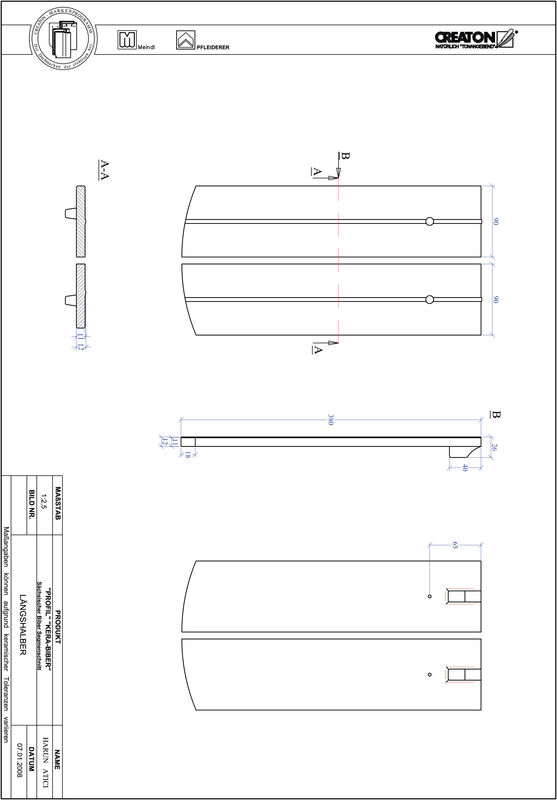 Produkt CAD-Datei PROFIL Segmentschnitt KERA-SAECHS-18-CM-LH