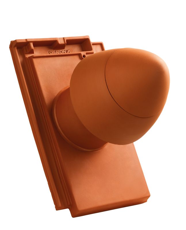 DOM SIGNUM keramisches Dunstrohr DN 125 mm mit abschraubbarer Haube inkl. Unterdachanschlussadapter