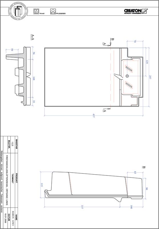 Produkt CAD-Datei DOMINO Firstanschlusslüfter Ortgang links FALOGL