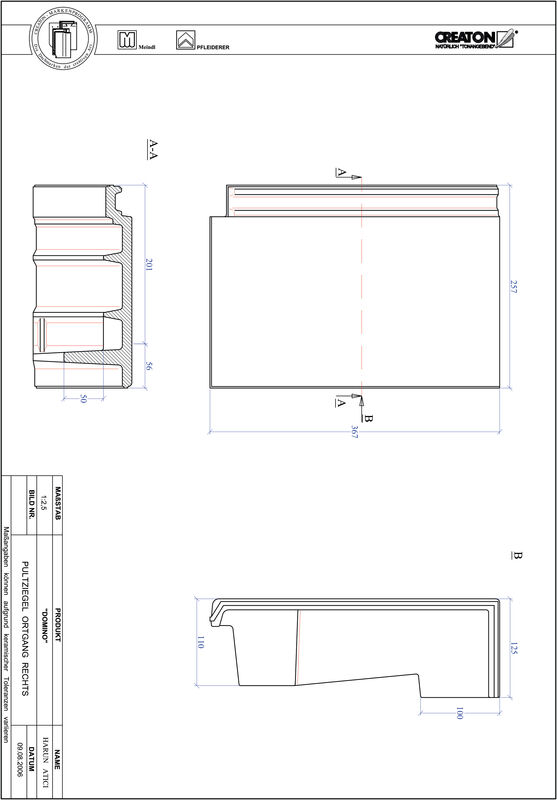 Produkt CAD-Datei DOMINO Pultziegel Ortgang rechts PULTOGR