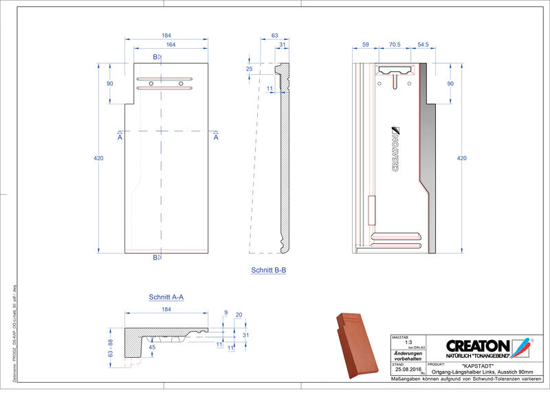 Produkt CAD-Datei KAPSTADT Ortgang links OGL-halb-90