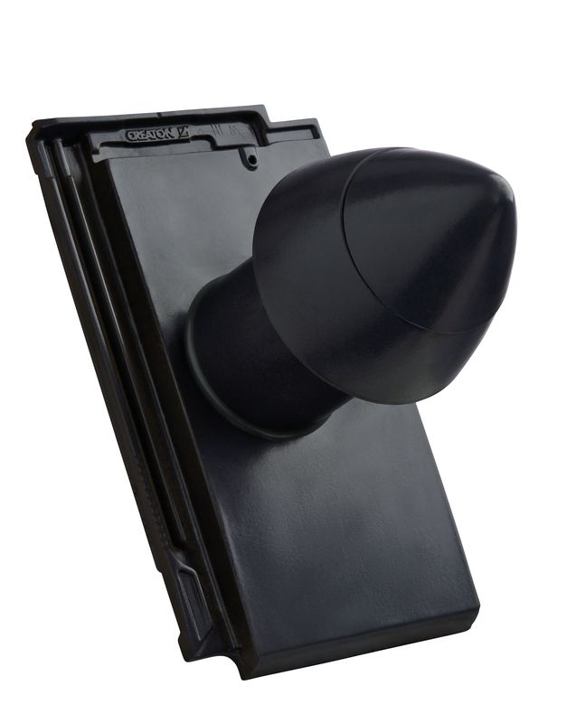 VIS SIGNUM keramisches Dunstrohr DN 110 mm mit abschraubbarer Haube inkl. Unterdachanschlussadapter