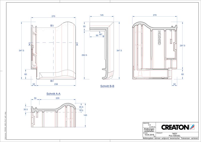 Produkt CAD-Datei MZ3 NEU Pultziegel PULT