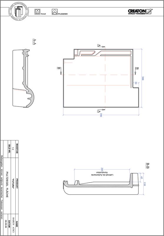 Produkt CAD-Datei FUTURA Pultziegel Fläche PULTFLA