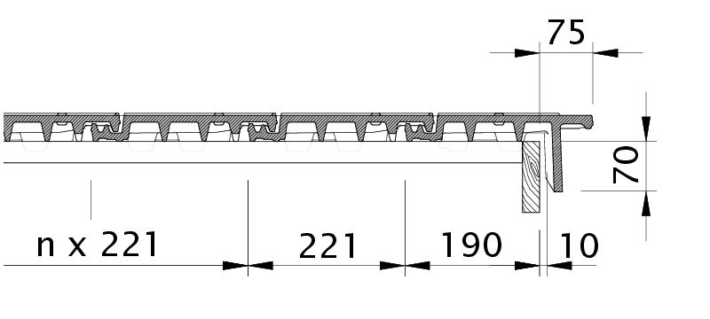 Zeichnung VISIO Ortgang rechts mit Ortgangbrett OBR