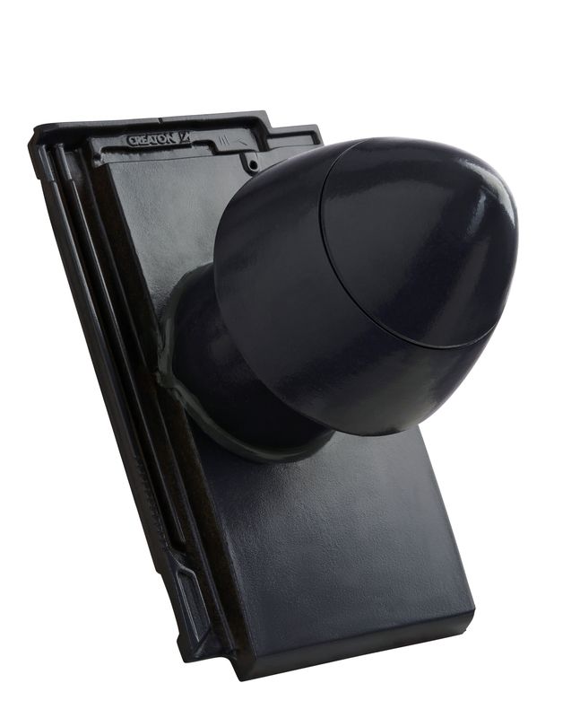 VIS SIGNUM keramisches Dunstrohr DN 125 mm mit abschraubbarer Haube inkl. Unterdachanschlussadapter
