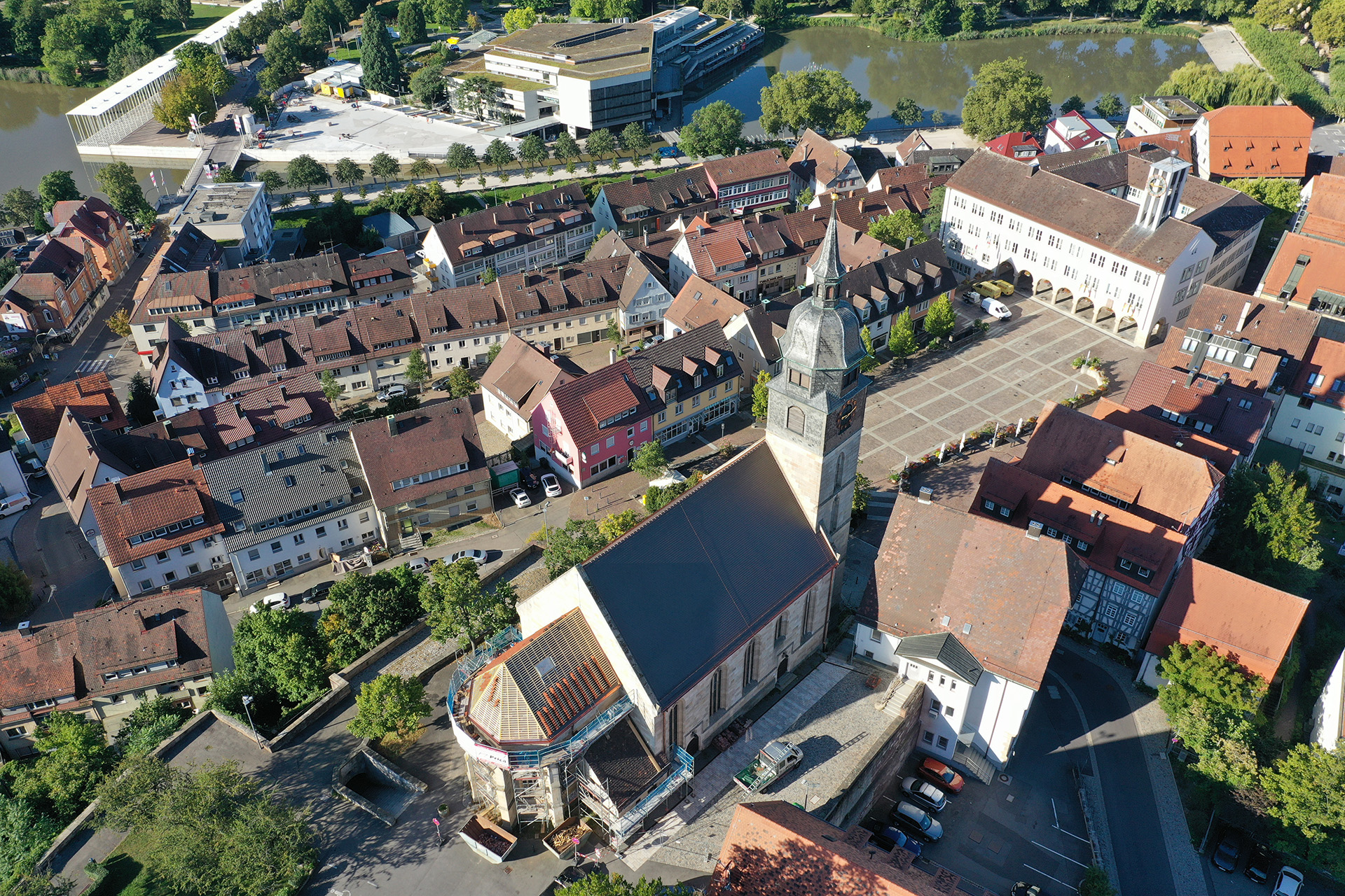 Luftaufnahme Stadtkirche Böblingen