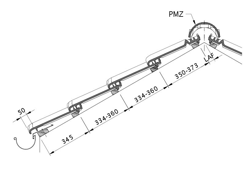 Zeichnung MZ3 NEU Dachquerschnitt DQF