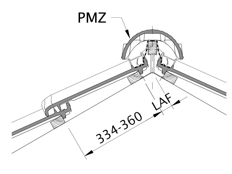 Zeichnung MZ3 NEU Lattenabstand zum Firstschnittpunkt, Firstlattenabstand LAF