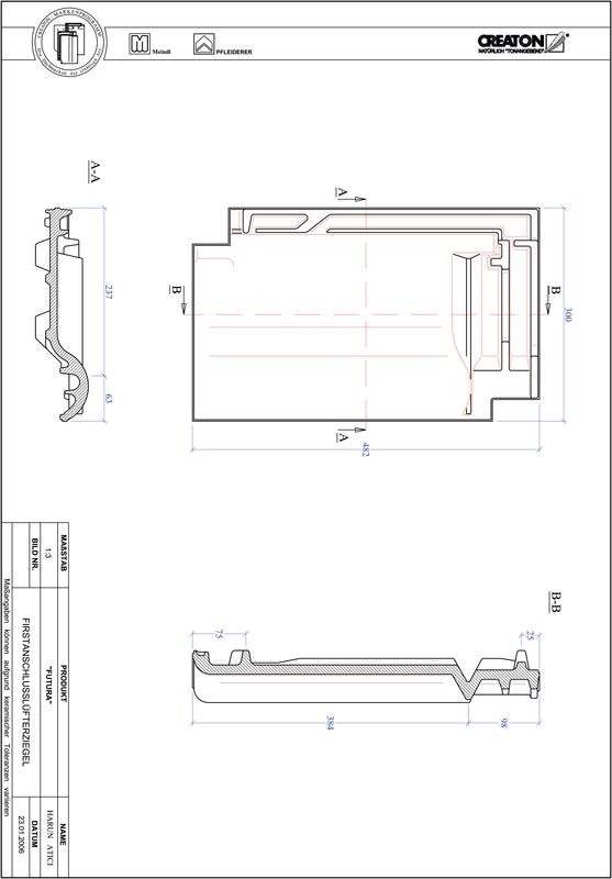 Produkt CAD-Datei FUTURA Firstanschlusslüfterziegel FALZ