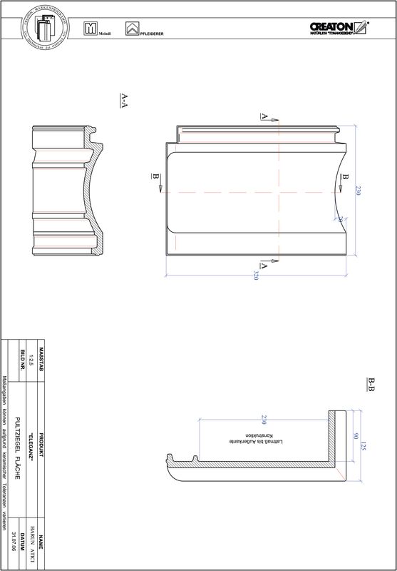Produkt CAD-Datei ELEGANZ Pultziegel Fläche PULTFLA