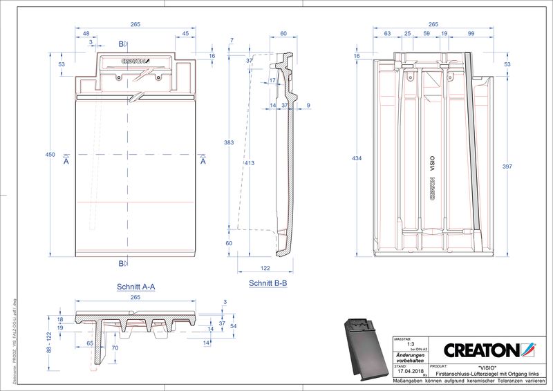 Produkt CAD-Datei VISIO Firstanschlusslüfter Ortgang links FALOGL