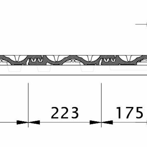 Zeichnung RATIO Ortgangziegel rechts mit Ortgangbrett OBR