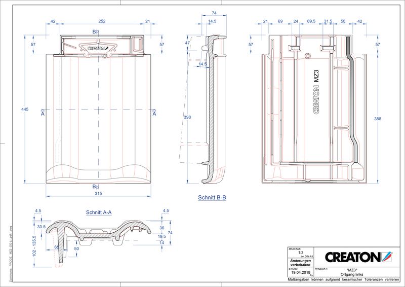 Produkt CAD-Datei MZ3 NEU Ortgang links OGL