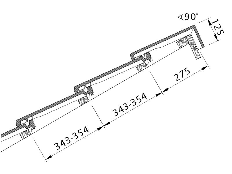Zeichnung DOMINO Pultdach-Ausführung PDA