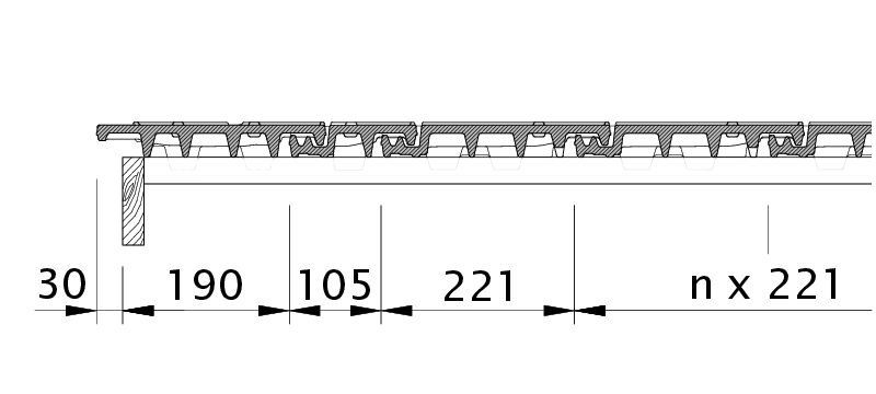 Zeichnung VISIO Ortgang links mit Ortgangblech und Doppelwulst ODL
