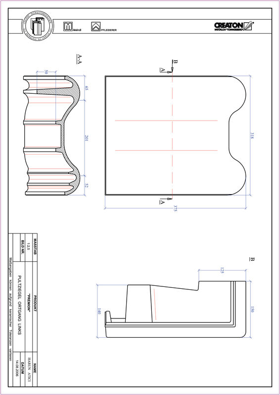 Produkt CAD-Datei PREMION Pultziegel Ortgang links PULTOGL
