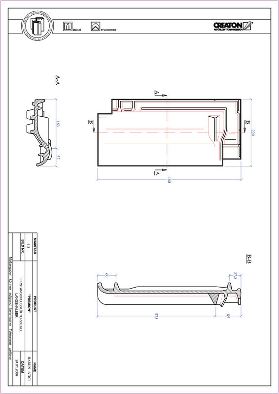 Produkt CAD-Datei PREMION Firstanschlusslüfter Längshalber FALLH
