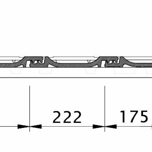 Zeichnung OPTIMA Ortgangziegel rechts mit Ortgangbrett OBR