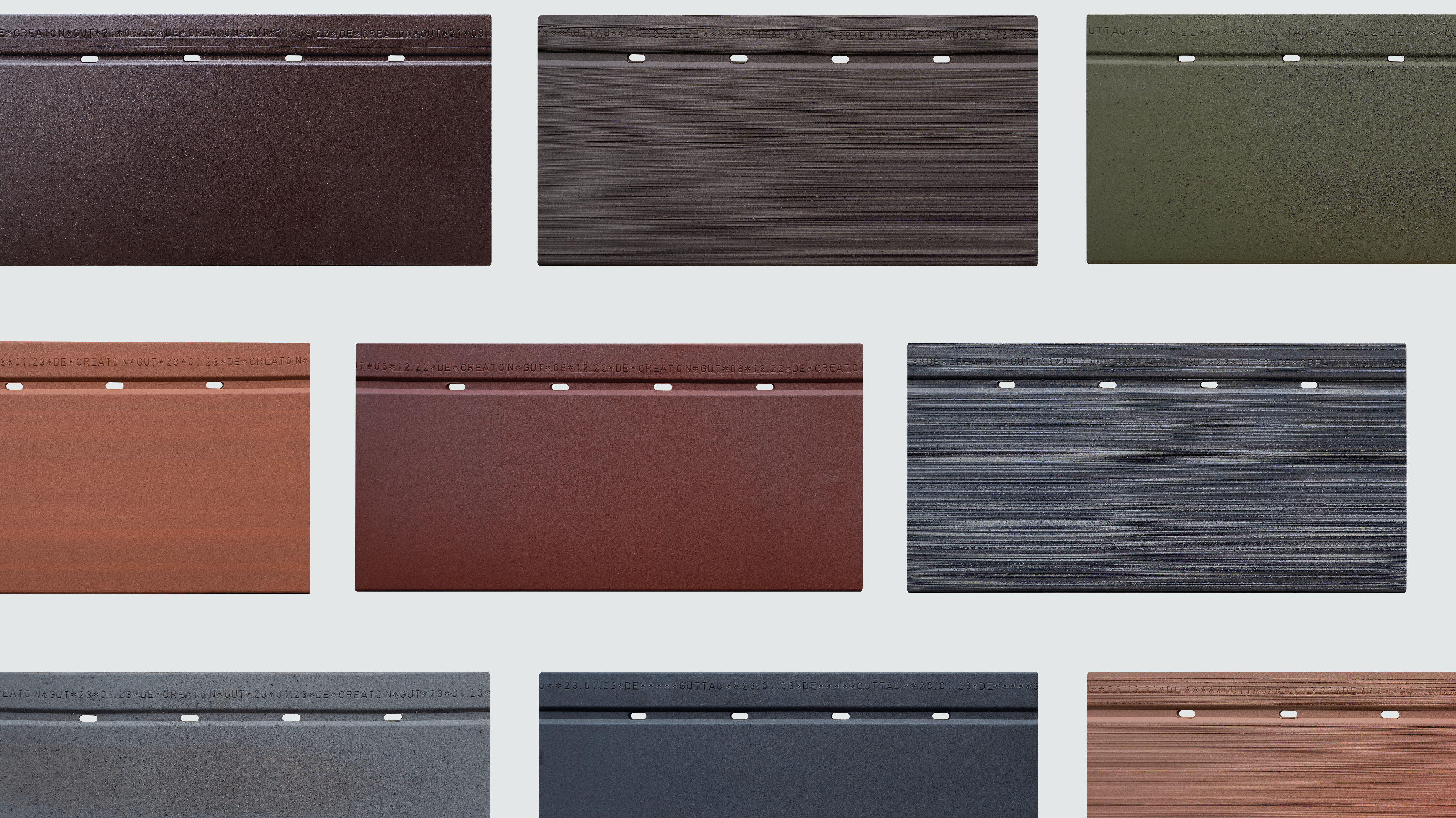 Den Fassadenziegel Motio gibt es in neun verschiedenen Farben. (Foto: Creaton GmbH) Den Fassadenziegel Motio gibt es in neun verschiedenen Farben. (Foto: Creaton GmbH)