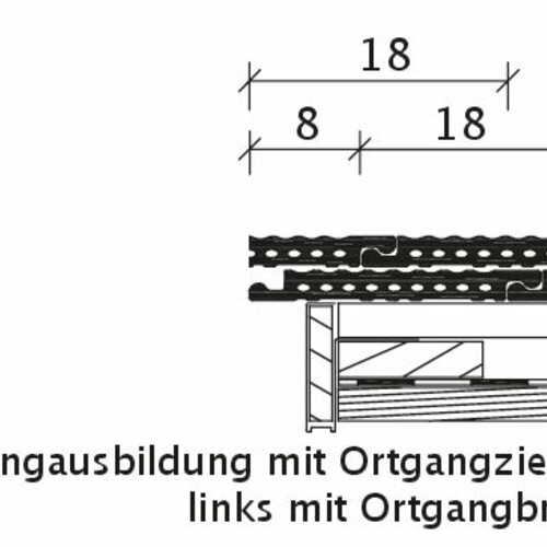 Zeichnung PROFIL Ortgangziegel links mit Ortgangbrett OBL