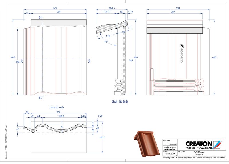 Produkt CAD-Datei VERONA Pultstein PULTSTEIN