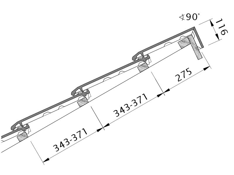 Zeichnung MIKADO Pultdach-Ausführung PDA