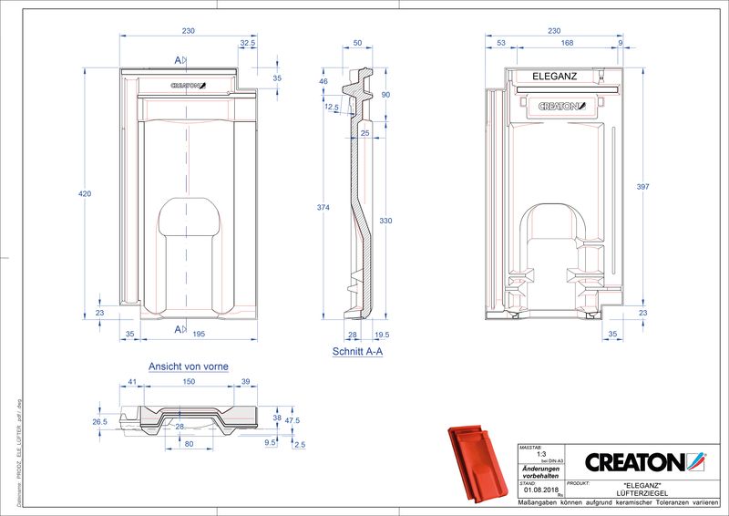 Produkt CAD-Datei ELEGANZ Lüfterziegel LUEFTZ