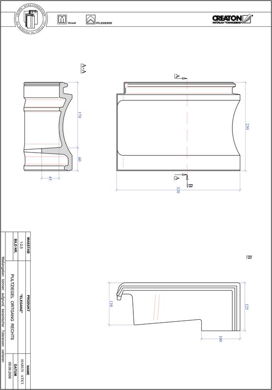 Produkt CAD-Datei ELEGANZ Pultziegel Ortgang rechts PULTOGR