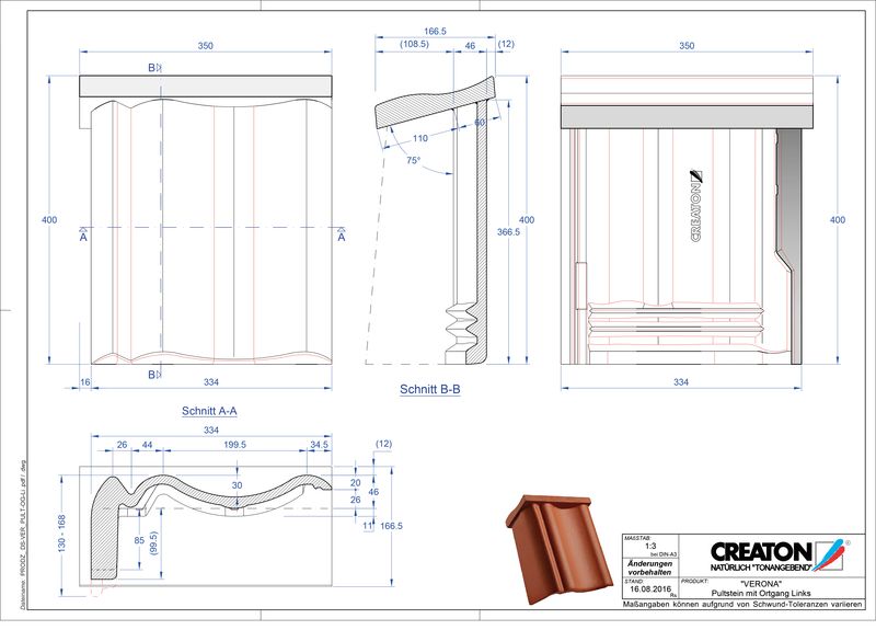 Produkt CAD-Datei VERONA Pultstein Ortgang links PultOGL