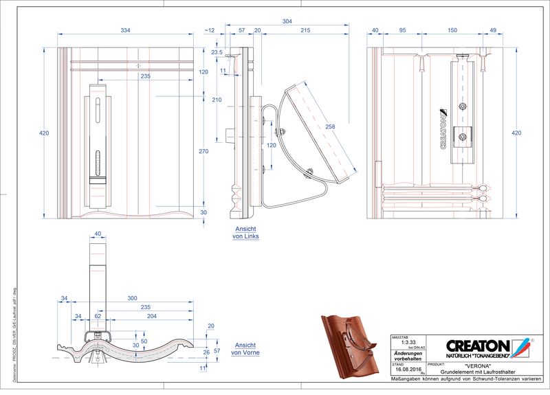 Produkt CAD-Datei VERONA Grundelement Laufrost