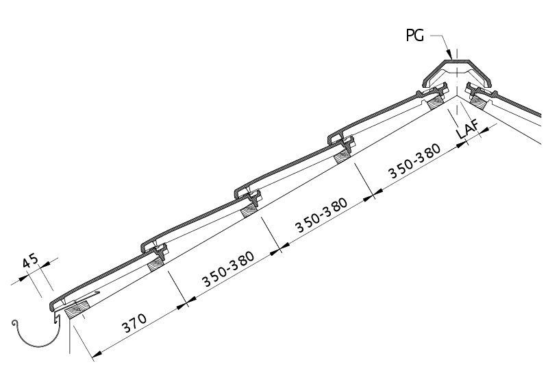 Zeichnung VISIO Dachquerschnitt DQF