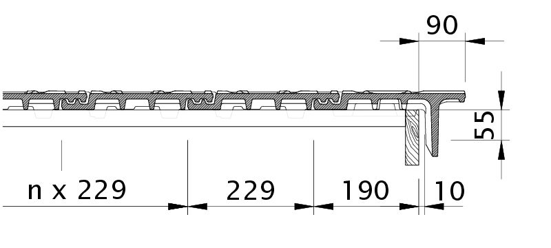 Zeichnung MIKADO Ortgangziegel rechts mit Ortgangbrett OBR