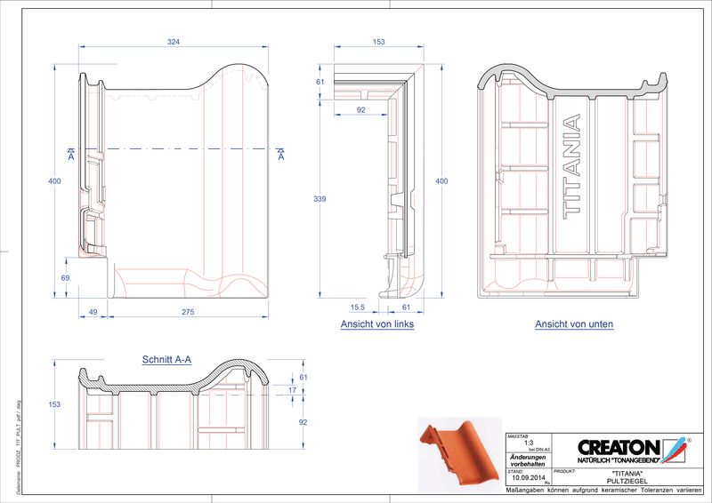 Produkt CAD-Datei TITANIA Pultziegel PULT