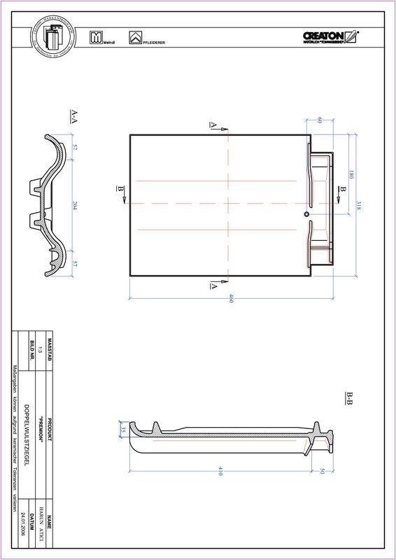 Produkt CAD-Datei PREMION Doppelwulstziegel DWZ