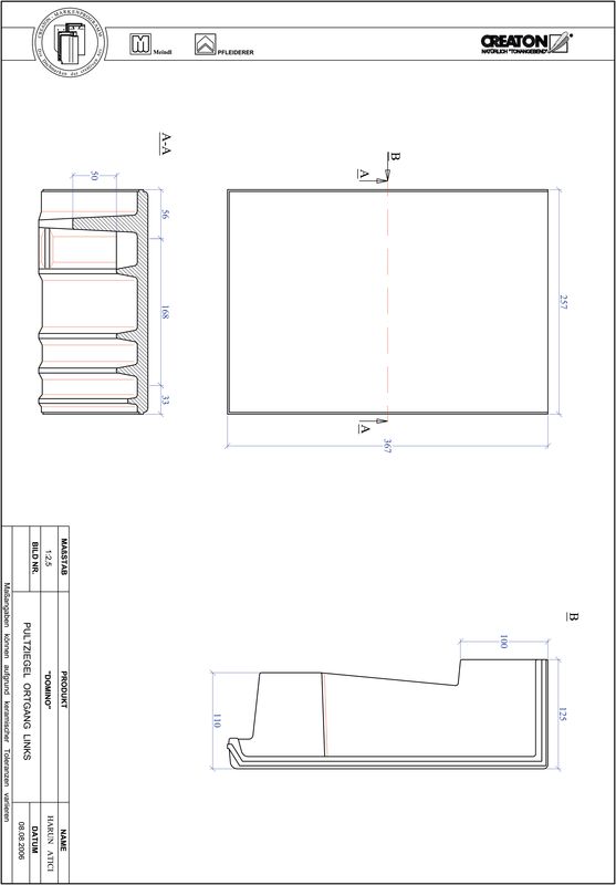 Produkt CAD-Datei DOMINO Pultziegel Ortgang links PULTOGL
