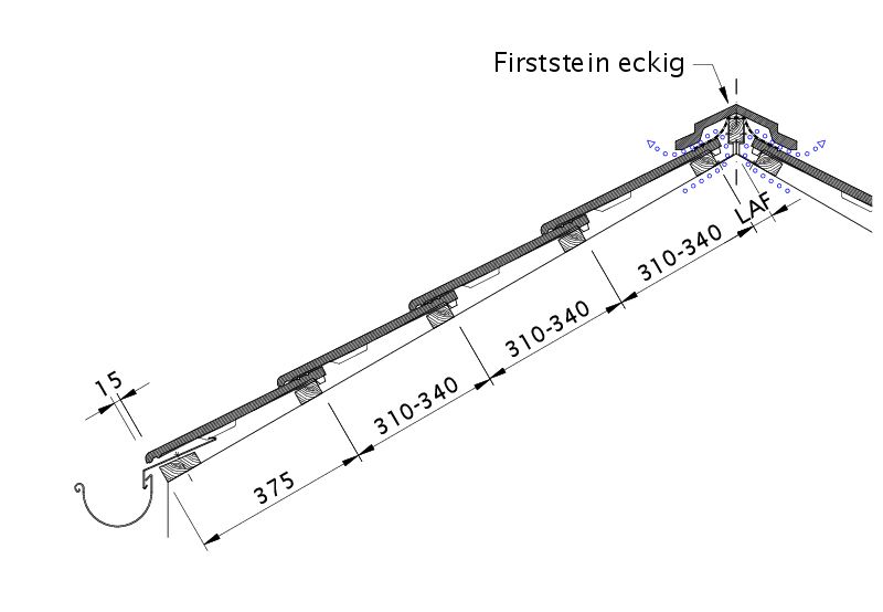 Zeichnung KAPSTADT Dachquerschnitt DQF