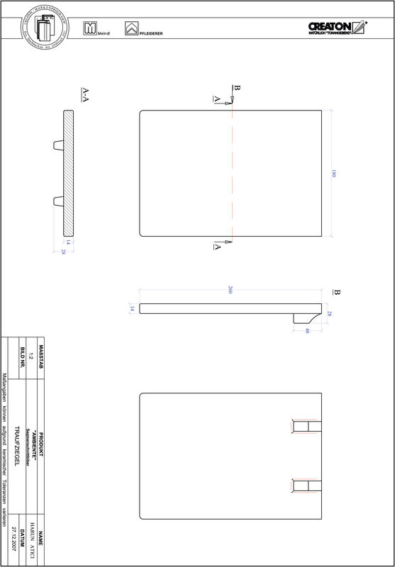 Produkt CAD-Datei AMBIENTE Segmentschnitt SEG-TRAUFZIEGEL