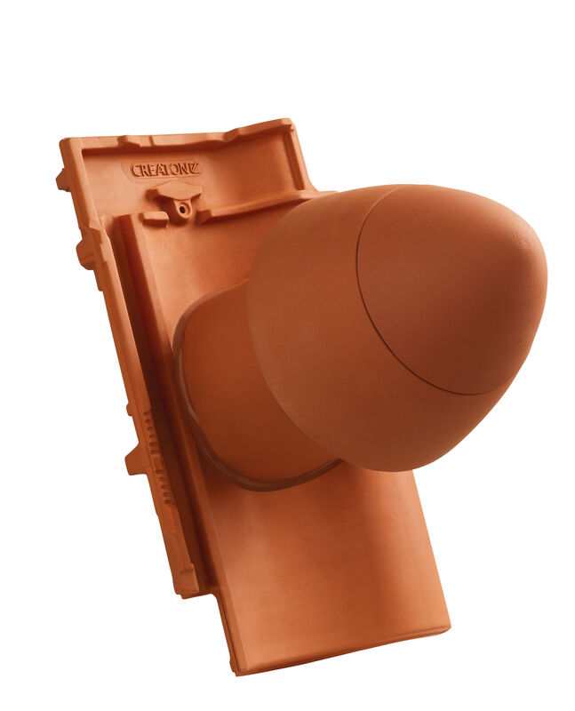 MEL SIGNUM keramisches Dunstrohr DN 125 mm mit abnehmbarem Deckel inkl. Unterdachanschlussadapter mit flexiblem Schlauch