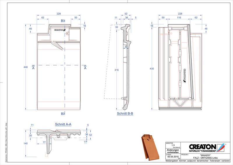 Produkt CAD-Datei MIKADO Firstanschlusslüfter Ortgang links FALOGL