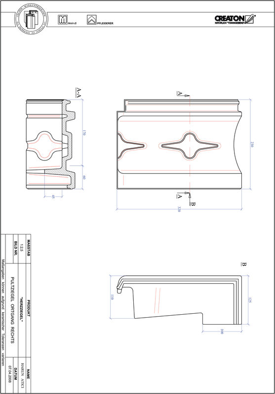 Produkt CAD-Datei HERZZIEGEL Pultziegel Ortgang rechts PULTOGR