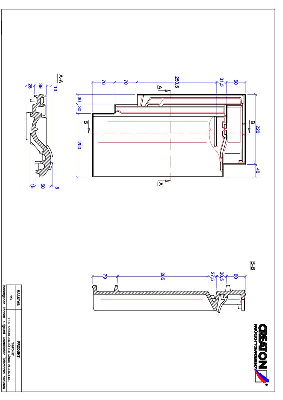 Produkt CAD-Datei SINFONIE Firstanschlusslüfter Längshalber FALLH